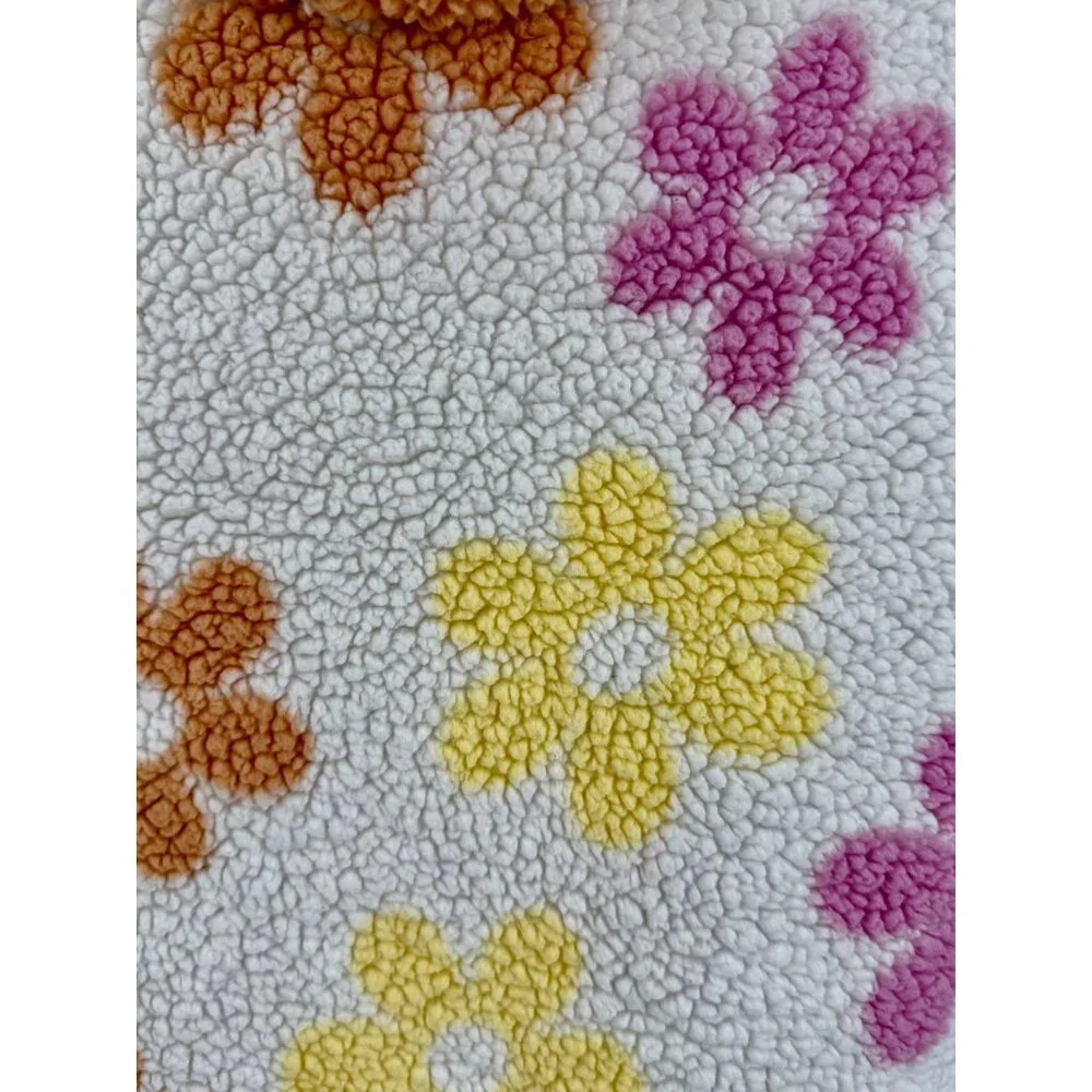 Barbie Flower Faux Sherpa Pullover Floral Hoodie Coat | Barbiecore Girlhoodcore - Picture 5 of 16